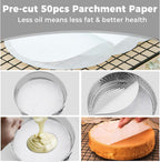 Stainless Steel Springform Pan 9 Inch Nonstick, Leakproof Cheesecake Pan with Pan Protector, Spring Form Pan for Cheesecake, 9 Inch Springform Cake Pan, Cheese Cake Pans for Baking & 50Pcs Parchment