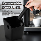 Coffee Knock Box Compatible with Breville, Espresso Puck Knock Box with Large Capacity, Durable Shock-Absorbent Espresso Puck Bin, Removable Bar and Non-Slip Base, Easy to Clean, for Home and Office