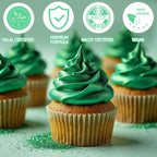 Nomeca Edible Glitter for Drinks Cakes, 8 grams Food Grade Luster Dust Sprinkles Glitter for Cake Decorations, DIY Cocktails, Beverages & Cake Decorating, Dessert Cake Topper (11-Fruit Green)