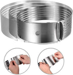 NEWLINE NY Stainless Steel Mousse Cake Rings 2 Pieces Cakes Slicer Adjustable Multilayer Circular Molding Plating Forming Round Pastry Rings, Set of 2 (10 to 12” + 6 to 8” x 3.2” H)