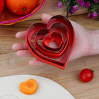 Love Heart Shape Cookie Cutters, Baking Vegetable Shape Cutters, Mini & Medium & Large Shaped Cutters,The Valentine’s Day Cutters with Red Color Biscuit Molds Fondant Cake