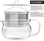 Teabloom Kyoto 2-in-1 Tea Kettle and Tea Maker – Glass Teapot with Removable Loose Tea Filter – Tea Connoisseur's Choice