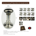 The Force Tamper Automatic Impact Adjustable Constant Pressure and Autoleveling Coffee Tamper Black Mirror Jellyfish AL Handle Set Pro (Full-Set, 58.35mm)