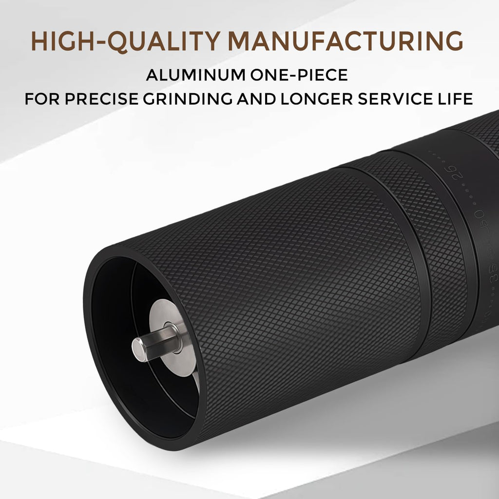 Manual Coffee Grinder with 60 Adjustable Speed Coarse, Portable Hand Coffee Bean Mill with Double Bearing Positioning, Manual Grinder for Travel Camping Office Espresso Pour Over