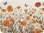 Fall Orange Wildflower Dish Drying Mat for Kitchen Counter,Autumn Floral Butterflies Drying Mat 18 x 24 Inch with Absorbent Reversible Microfiber Dish Drying Pad Dish Pad for Coffee Bar