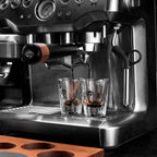 54mm Espresso Double Spouts Portafilter with 3 Ear | Stainless Steel Basket and Black Aluminum Alloy Handle | Fits 54mm Breville/Sage Barista Espresso Machine | Espresso Accessories