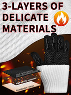 BBQ Oven Gloves 1472℉ Heat Resistant Oven Mitts Silicone Non-Slip Cooking Gloves for Barbecue, Grilling, Baking, Welding, Smoker (A Pair) (Black)