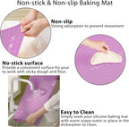 Silicone Baking Mat 28" x 20" Extra Thickness Dough Rolling Mat with Measurements and Edge Heightening, Non-stick Food Grade Silicone Pastry Mat for Pastry, Bread, Cookies, Pizza, Fondant, Pasta