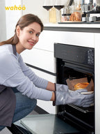 LANON Protection Wahoo Liquid Silicone Smoker Oven Gloves, Food-Contact Grade, Heat Resistant Gloves for Cooking, Grilling, Baking, Purple, L/9