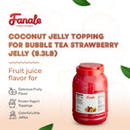 New Fanale Coconut Jelly Topping nata de coco for Boba Tea | Ice Cream | Yogurt | Smoothie | Milk Tea | Desserts (Strawberry, 8.3 lb)