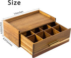 Acacia Wood Tea Bag Organizer, Tea Organizers and Storage Box, Tea Caddy for Tea Bags Storage Drawer, Teabag Holder Container Boxes for Countertop, Tea Station Chest Display Wooden, Organizador De Te