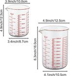3 Piece Glass Measuring Cup Set, Includes 2-Cup, 4-Cup, and 8-Cup High Borosilicate Glasss Liquid Measuring Cups, Dishwasher, Freezer, Microwave, and Preheated Oven Safe, Essential Kitchen Tools