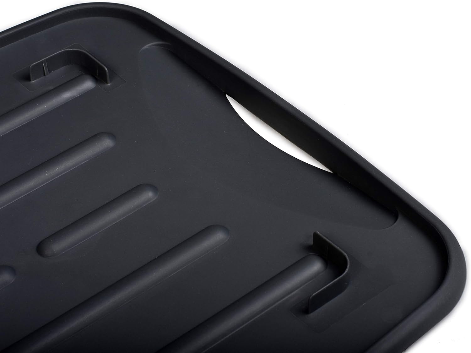 Masirs Pop-Up Collapsible Dish Drying Rack: Convenient Storage, Drains into Sink, Eight Large Plate Capacity, Sectional Cutlery and Utensil Compartment. Compact and Portable Design.