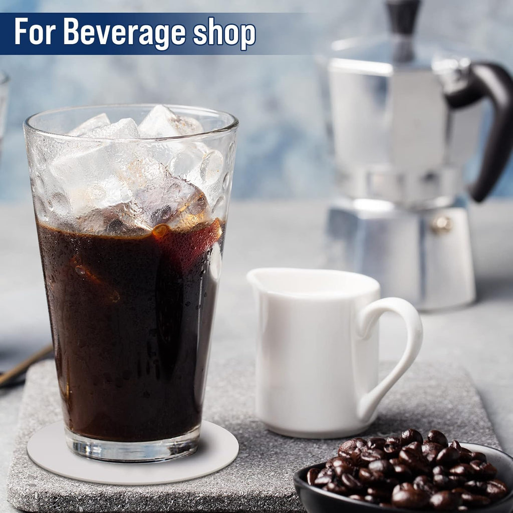 TaoBary 400 Pcs Disposable Paper Coasters Bulk 1MM, 4 Inch Round Cardboard Coasters Blank for Bar Drinks DIY Crafts Arts Wedding (White)