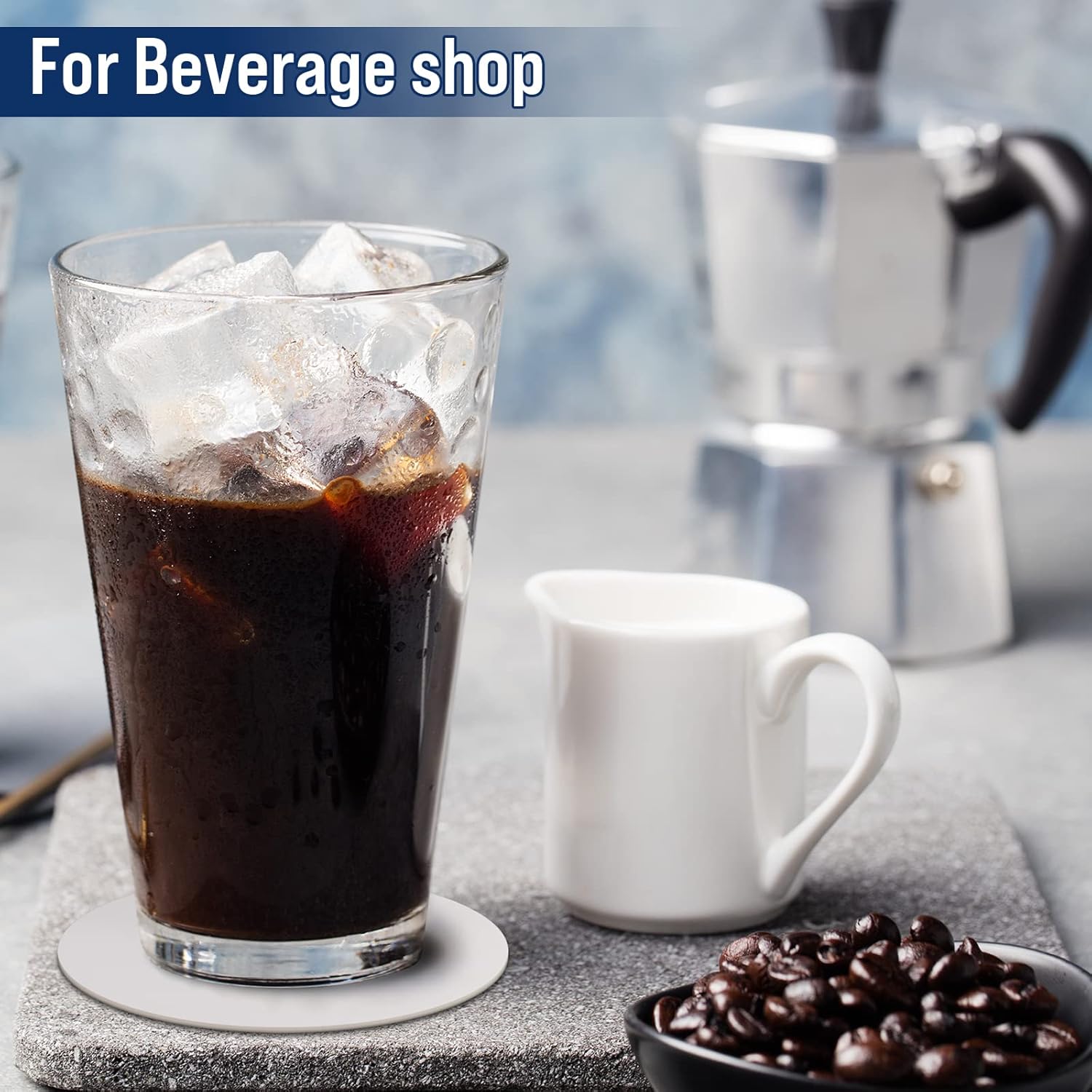 TaoBary 400 Pcs Disposable Paper Coasters Bulk 1MM, 4 Inch Round Cardboard Coasters Blank for Bar Drinks DIY Crafts Arts Wedding (White)