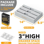 SpaceAid WrapNeat 3 in 1 Wrap Organizer with Cutter and Labels, Plastic Wrap, Aluminum Foil and Wax Bamboo Dispenser for Kitchen Storage Organization Holder for 12" Roll (Gray)