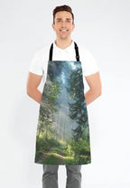 Nature Misty Bib Apron with Adjustable Neck for Men Women,Suitable for Home Kitchen Cooking Waitress Chef Grill Bistro Baking BBQ Cobbler Apron