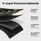 17"x 32" Coffee Bar Mat, White Campanula Absorbent Dish Drying Mat Cuttable Hide Stain Draining Table Pad for Kitchen Counter, Coffee Bar Accessories