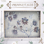 Rectangle Plastic Serving Tray with Handles, Elegant Decorative Tray for Coffee Table, Ottoman, Living Room, Kitchen, Outdoor Use. 12"*16"*1.6" A