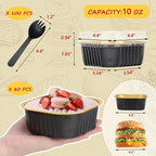 10oz/80pack Mini Cake Pans with Lids,LNYZQUS Small Foil Baking Tins Brownie Baking Cups,4”x4” Disposable Ramekins Jumbo Cupcake Muffin Pan Mini Aluminum Containers Holders-Black