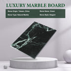 Koville Natural Green Marble Cutting Board for Kitchen Pastry Bread Macaron Display, 12" x 8" Real Stone Slab Marble Cheese Board for Home Countertop, Bathroom Perfume Tray Candle Plate