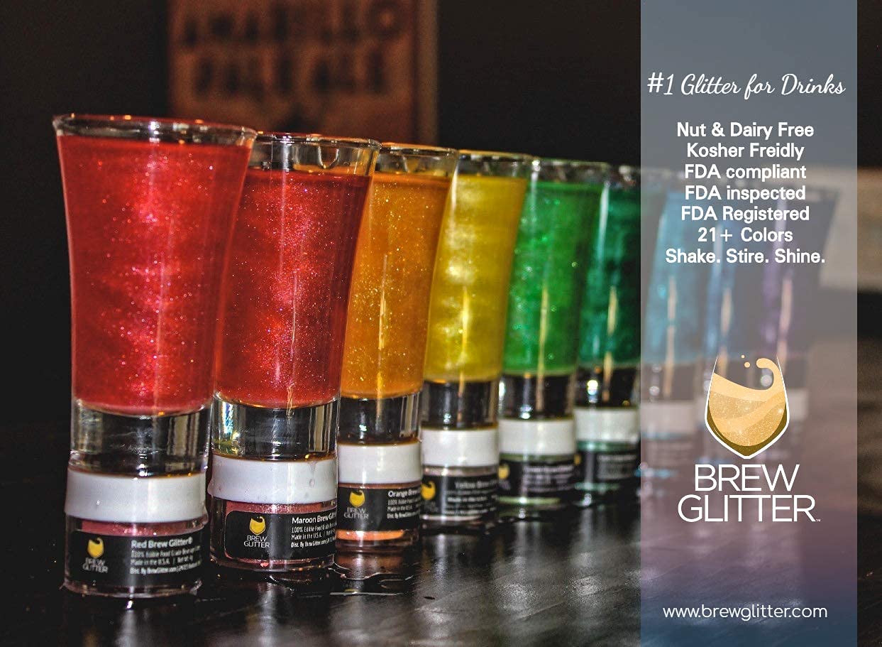 Rose Gold BREW GLITTER Edible Glitter For Drinks, Cocktails, Beer, Garnish Glitter & Beverages | KOSHER & HALAL Certified | 100% Edible & Food Grade | Vegan, Gluten, Nut Free (25g, Rose Gold)