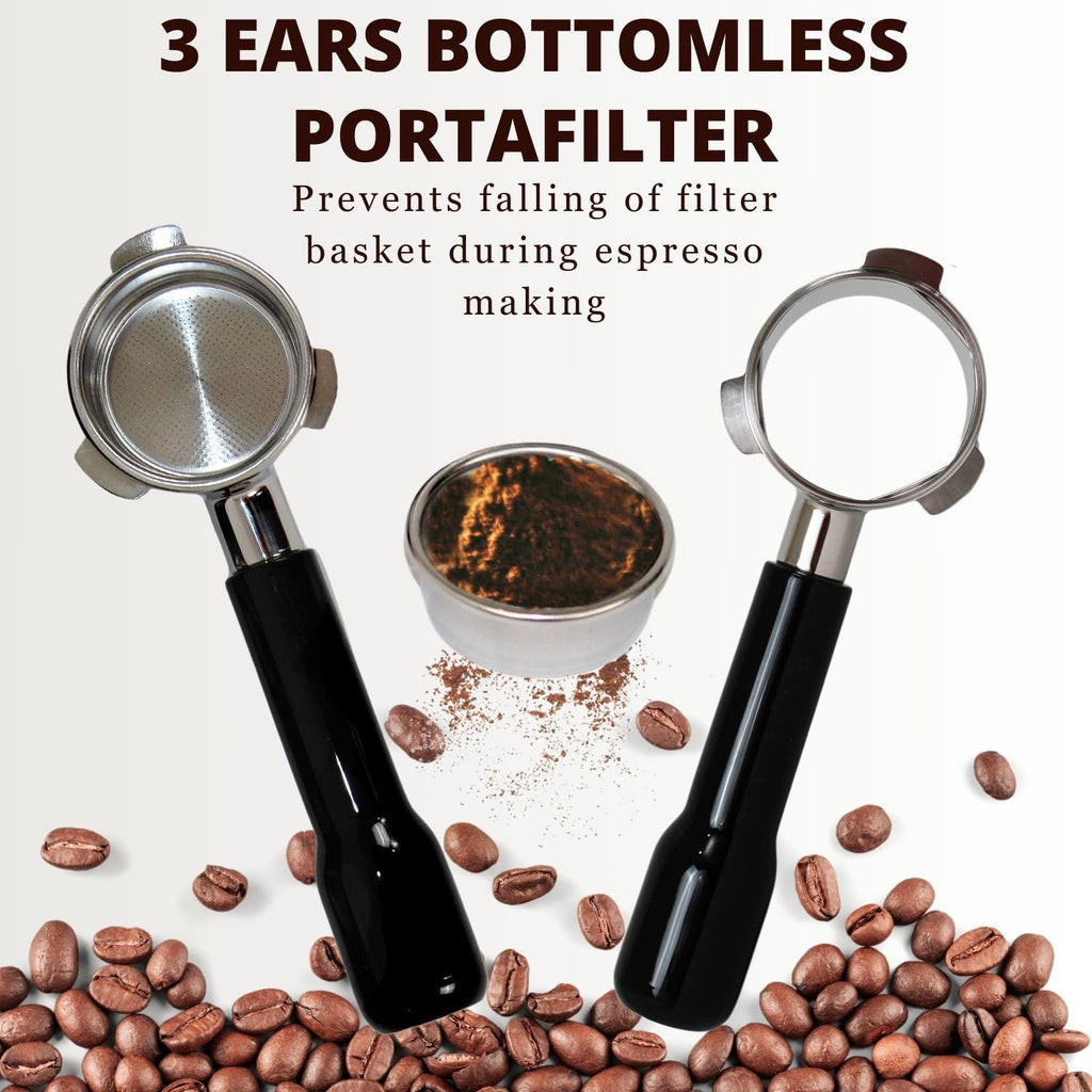 Espresso Portafilter 54mm Bottomless - Compatible with Breville Duo-temp, Infuser, Bambino, Barista Express, Barista Touch, and Barista Pro Espresso - Stainless Steel Filter Basked Included