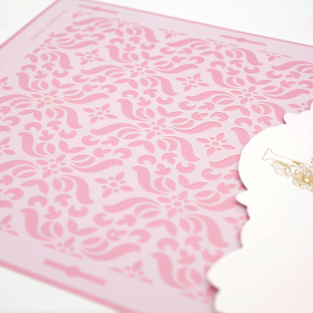 Cake Decorating Stencil for Tall Buttercream Cake, Royal Icing, Ganache, Paint, Airbrush (Lorna)