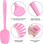 Heat Resistant Silicone Spatulas Set Food Grade Silicone Seamless One Piece Design BPA-Free,Non-Stick,Dishwasher Safe,Cooking and Mixing Set of 6PCS-pink(pink)