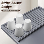 Premium Dish Drying Mat & Removable Coffee Bar Mat - 24x16 Inch Quick-Dry Silicone Mat, Heat/Waterproof Non-Slip Protector for Sink, Espresso Machine, Dishwasher Safe & Cabinets (Gray)