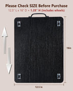 Appliance Slider, Sliding Tray for Coffee Maker, Coffee Pot Slider for Countertop, Kitchen Appliance Rolling Tray with Rubber Wheels,Large - Long, Black(12.5” x 16”)