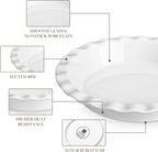 MALACASA Ceramic Pie Pan, Pie Pan for Baking 9 Inch, 40 OZ Pie Plate Round Pie Dish for Baking Fluted Pie Dish Baking Pan, Non Stick Deep Pie Dishes for Quiche, Apple Pies, Pot Pies, Tart, etc.