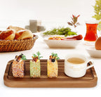 2 Pcs Rectangular Wooden Platters for Food Party Decorative Small Serving Tray Long Charcuterie Board Acacia Wood Trays Home Decor Cheese Board Rectangle Cake Dessert Plates Snack Appetizer Platter