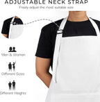RAJRANG 100% Cotton Cooking Apron with 3 Pockets Kitchen Chef BBQ Adjustable Bib Aprons for Women Men