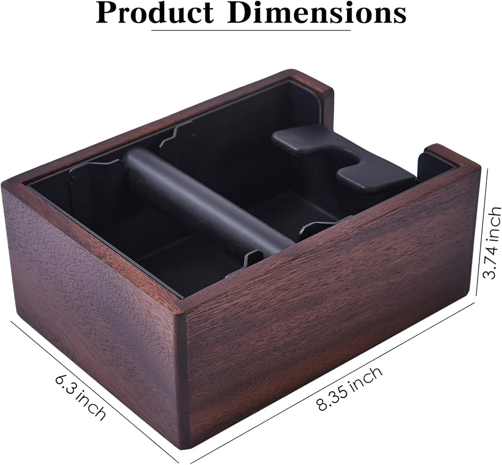 Wooden Espresso Knockout Box, 58mm Espresso Storage Box, Suitable For Storing 58mm Espresso Mashers, Dispensers, Natural Walnut Wood Masher Base (coffee)