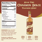 ChocZero Sugar Free Coffee Syrup, Cinnamon Dolce Flavor, Simple Syrup Drink Mix, Brown Sugar Latte, Protein Shakes & Baking, Gluten Free, All Natural, 25.4 Ounces (Pack of 1)