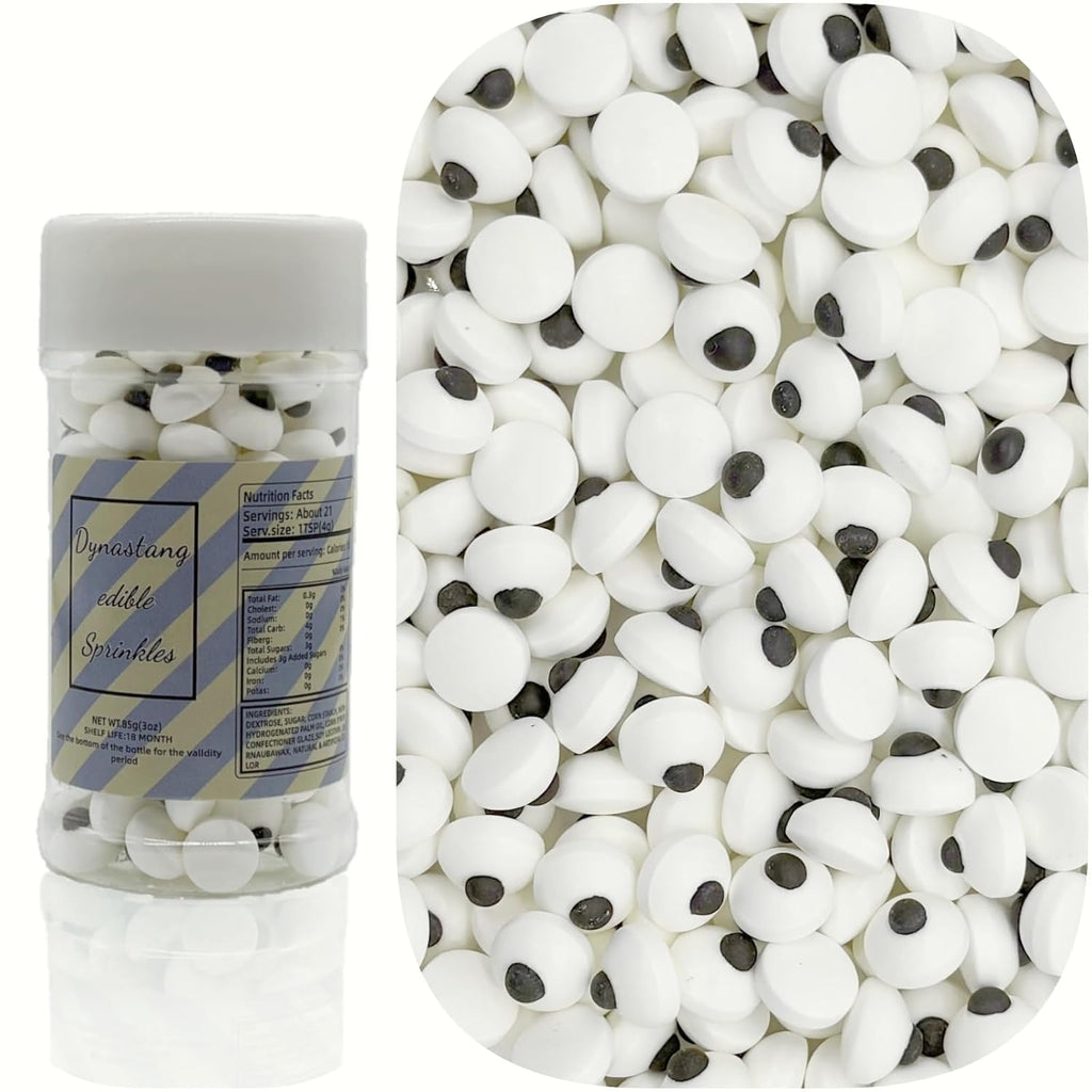 Dynastang 10mm Small Eyes Sprinkles Halloween Edible Eyes Cake Decoration Cupcake Toppers Cookie Decorating Perfect for Cakes, Cupcakes, Desserts Toppings 3OZ