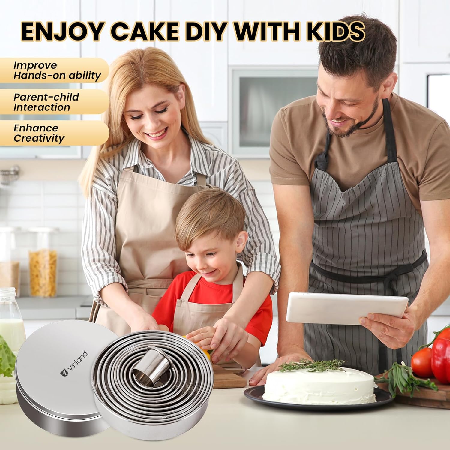 12-Piece 304 Stainless Steel Biscuit Cutter Set - Round Cookie Cutters for Baking (1/2/3/4/5 Inch) with Storage Box, Dough Pastry Cake Circle Cutting Ring Molds, Non-Rust & Dishwasher Safe