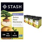 Stash Tea Asian Pear Harmony Green Tea - Caffeinated, Non-GMO Project Verified Premium Tea with No Artificial Ingredients, 18 Count (Pack of 6) - 108 Bags Total