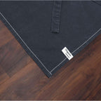 AMOUR INFINI Cotton Solid Aprons for Women with Pocket, Adjustable Strap and Waist Ties Washed Chef Aprons for Cooking, Baking and Gardening (27.5x33 Inches - Black)