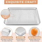 P&P CHEF Baking Oven Pan with Wire Rack, Stainless Steel Baking Oven Sheet Tray, Bacon Pan and Cooling Rack for Cooking Roasting Cookie, Dishwasher Safe & Easy Clean, 12.5 x 9.7 x 1 Inch