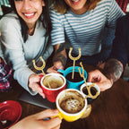 6 Inch Derby Drink Plastic Stirrers Swizzle Sticks for Cocktails Coffee Reusable U Shaped Horseshoe Drink Stirrers for Coffee Beverage Party Bar Weddings Events(Gold,60 Pcs)