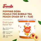 Fanale Peach Popping Boba Pearls, Vegan, Non GMO, Gluten Free, Fat Free, Perfect for Bubble Tea, Smoothies, Ice Cream, Desserts, and Beverages.