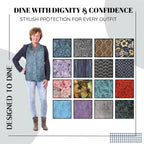 Adult Bib Scarf - Dignified Alternative to Bibs | Washable and Reusable Clothing Protectors for Eating