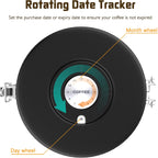 35OZ Coffee Canister for ground coffee with Date Tracker,pink 304 Stainless Steel Kitchen Food Airtight storage container for Coffee Beans or Grounds, Tea, Sugar