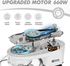 Kitchen in the box Stand Mixer, 6.5QT 660W Kitchen Electric Mixer, 6-Speed Tilt-Head Food Mixer with Dough Hook, Wire Whip, Beater, Dishwasher Safe (White)