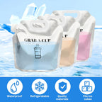 10 Pack Disposable Coffee Dispensers with Handle Coffee Box Cold Hot Beverage Dispenser COFFEE Carrier with Handle Take Out Camping Water Storage Containers Water Bag for Hiking (88oz) (White)