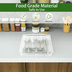 Silverware Tray with Lid, Utensil Drawer Organizer for Kitchen Countertop Plastic Flatware Organizers and Storage holder 5 Compartments