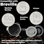 54mm Cleaning Disc Replacement for Breville Espresso Backflush Cleaning Disc for Breville Compatible with BES870/BES878/BES876/BES840/BES880/BES881/BES810/881 (54mm Glossy Gray (No Holes))