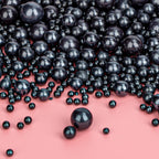 Twisweet Black Pearl Sprinkles for Cake Decorating, Edible Sugar Pearls for Baking, Mix Size, Cake Topper Cupcake Cookie Ice Cream Dessert Decorations, Halloween Birthday Christmas Supplies (130g/4.58oz)